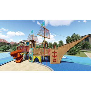 Parco divertimenti Parco giochi per bambini Set da gioco in legno con nave pirata per bambino