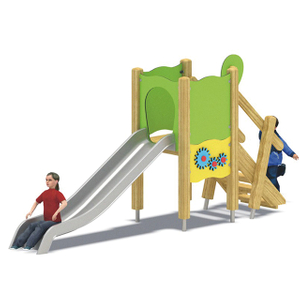 Scivolo in legno per bambini in HDPE a tema foresta per interni/esterni attrezzature per parchi giochi