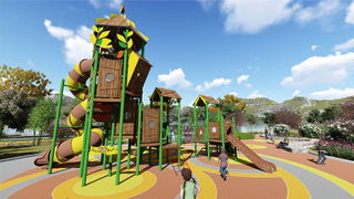 Attrezzature per parchi giochi per bambini all'aperto in legno